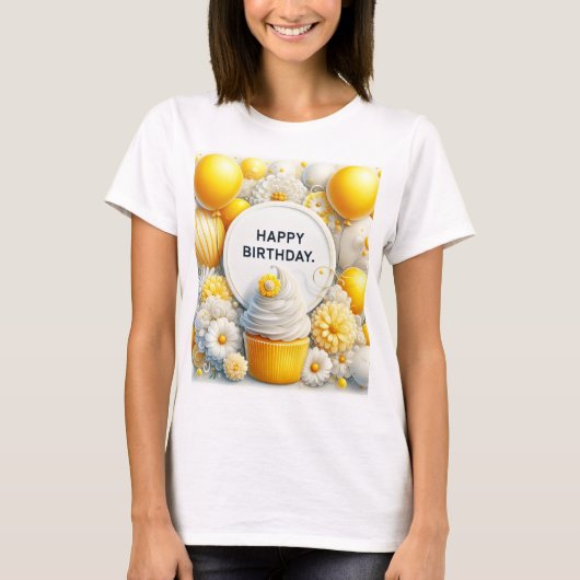 Cupcake und Ballon T-Shirt (Vorderseite)