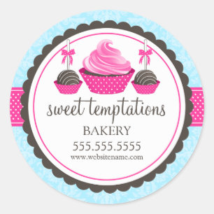 Cupcake und Cake Pops Bäckerei Box Siegel Runder Aufkleber