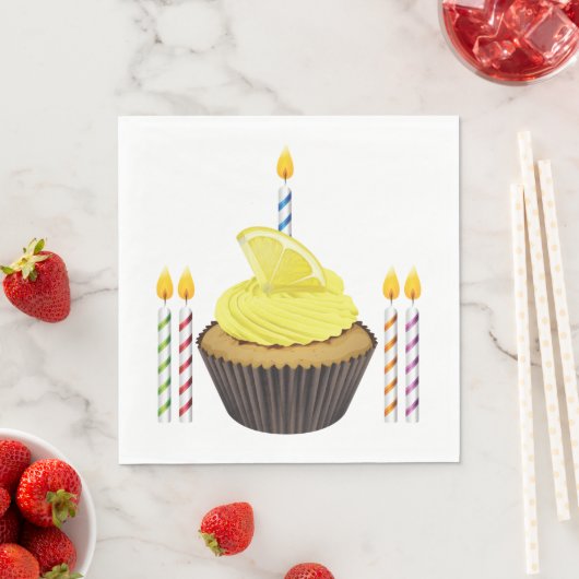 Cupcake und Candles Serviette (Beispiel)