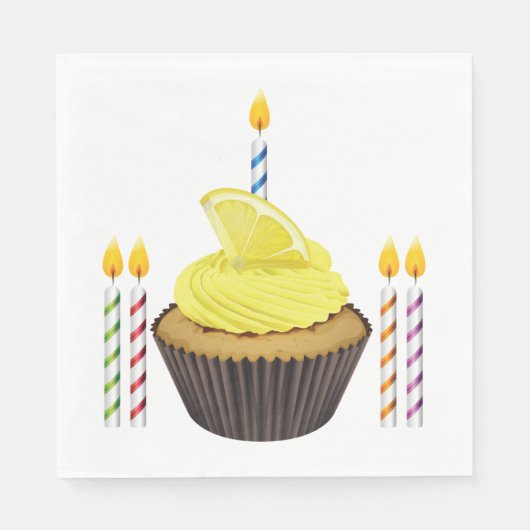 Cupcake und Candles Serviette (Vorderseite)