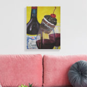 Cupcake und Cupcake Wein Leinwanddruck (Insitu (Wohnzimmer))