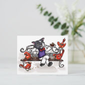 Cupcake und Kardinal Postkarte (Stehend Vorderseite)