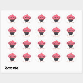 Cupcake und La Mustache Runder Aufkleber (Blatt)