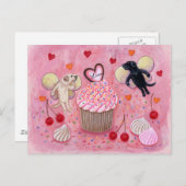 Cupcake und Labrador Fairies Malerei Postkarte (Vorne/Hinten)