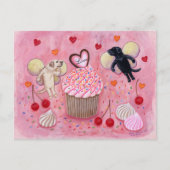 Cupcake und Labrador Fairies Malerei Postkarte (Vorderseite)