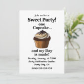 Cupcake und mein Tag ist gemacht Cupcake Einladung (Stehend Vorderseite)