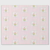 Cupcake und rosa Streifen Spaß essbar Geschenkpapier (Flach)