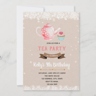 Cupcake- und Teeparty-Einladung Einladung