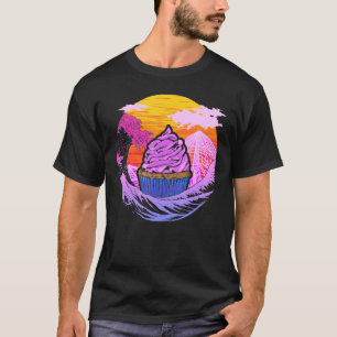 Cupcake Vaporwave Backen Dessert Konditorei Koch T-Shirt