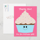 Cupcake Vielen Dank Postkarte (Vorne/Hinten)