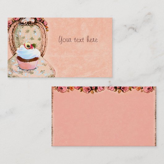 Cupcake Viktorianisch Business Card Visitenkarte (Vorne/Hinten)