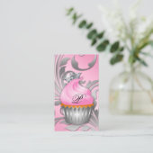 Cupcake Visitenkarte Krassy Silver Pink (Stehend Vorderseite)