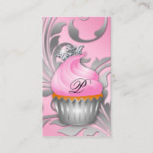 Cupcake Visitenkarte Krassy Silver Pink (Vorderseite)