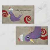 Cupcake Vogel taucht lila rote wirbelkarte Visitenkarte (Vorne/Hinten)