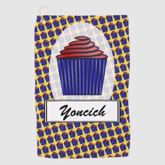 Cupcake von Kenneth Yoncich Golfhandtuch (Vorderseite)