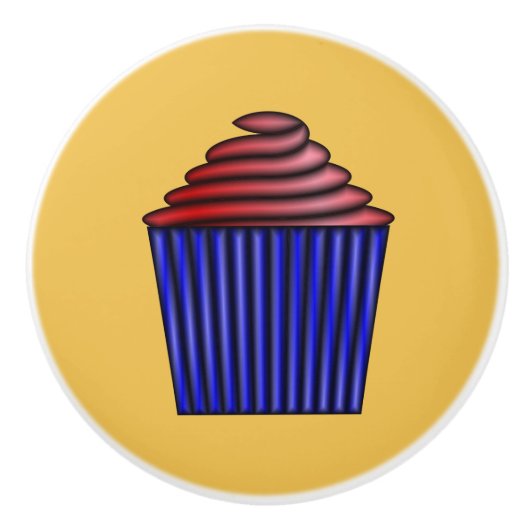 Cupcake von Kenneth Yoncich Keramikknauf (Vorderseite)
