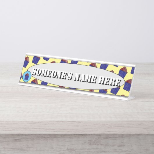 Cupcake von Kenneth Yoncich Schreibtischnamensplakette (Vorderseite )