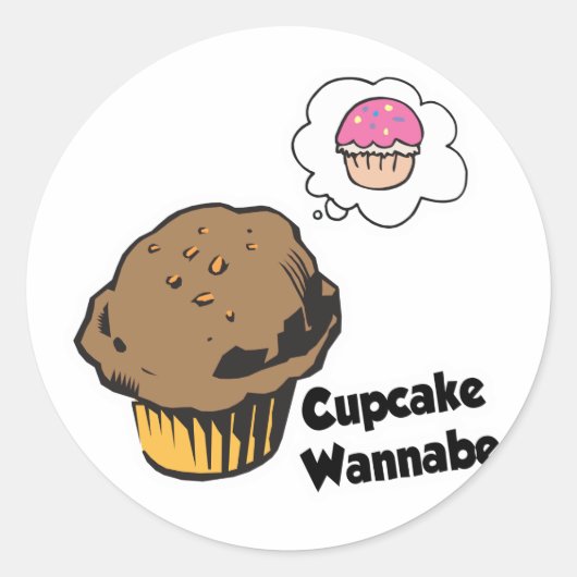 Cupcake Wannabe Muffin Runder Aufkleber (Vorderseite)
