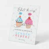 Cupcake Was ist die "Scoop Gender Reveal Welcome" Sockelschild (Vorderseite)