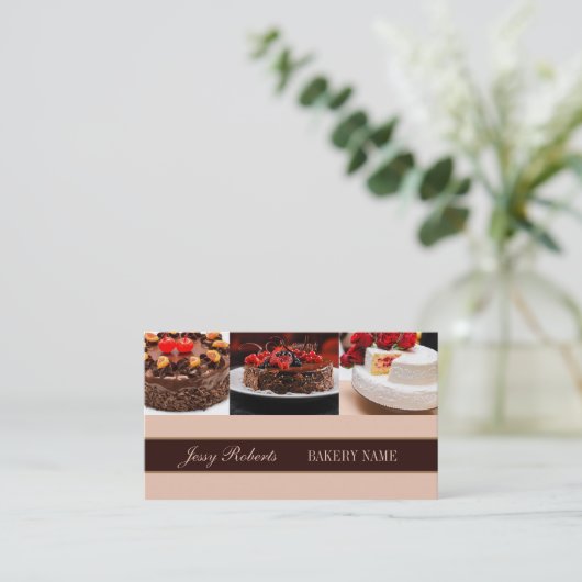 Cupcake Wedcake Catering Bäckerei Visitenkarte (Stehend Vorderseite)