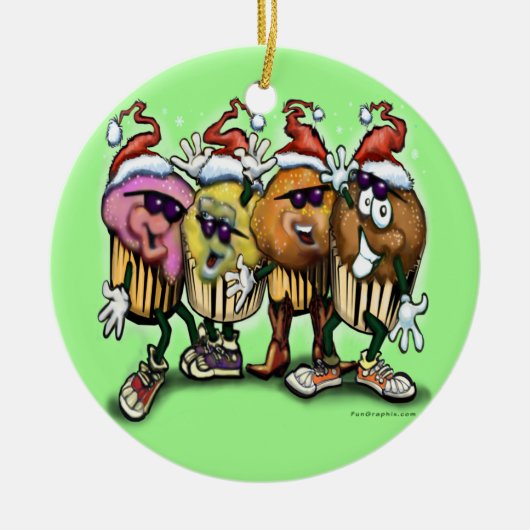 CupCake Weihnachten Keramikornament (Vorne)