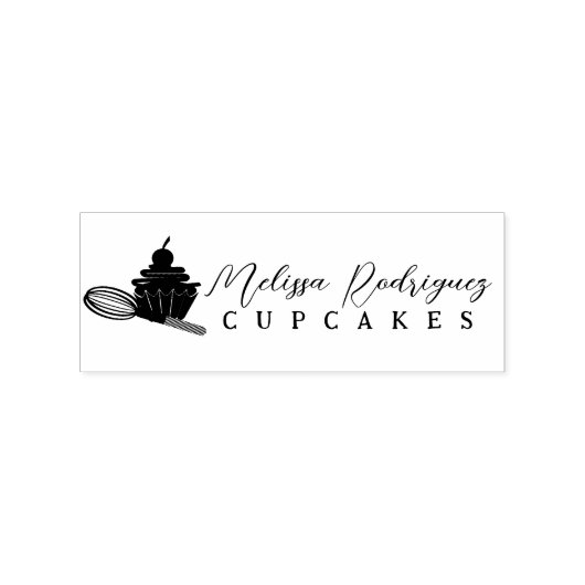 Cupcake Whisky Bakery Baker Script-Logo Gummistempel (Stempel)