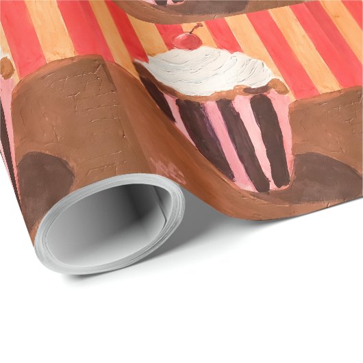 Cupcake with Vanilla Frosting Geschenkpapier (Rolleneckpunkt)