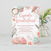 Cupcake Wonderland Pastel Einladung (Stehend Vorderseite)