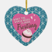 Cupcake world braucht mehr Zuckerguss-Bäckereien W Keramik Ornament (Vorne)