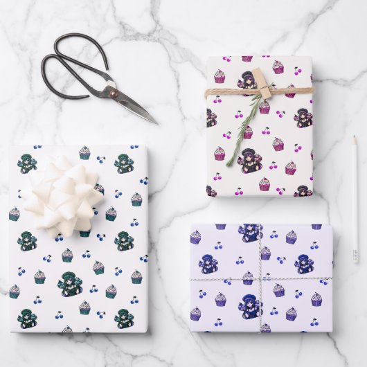 Cupcake Wrapping Paper Set Geschenkpapier Set (Vorderseite)
