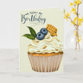 Cupcake wünscht Geburtstagskarte Karte (Gelbe Blume)