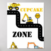 Cupcake Zone Bau Dump Truck Party Poster (Vorne)