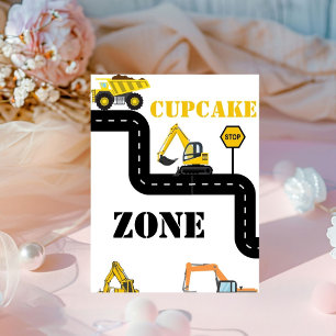 Cupcake Zone Bau Dump Truck Party Sockelschild