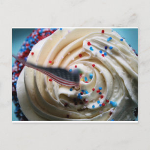 Cupcake-Zuckerguss mit amerikanischer Flagge Postkarte