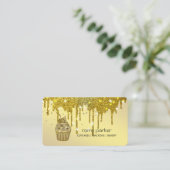 Cupcake Zuhause Bäckerei Konditorei Gold Drilling Visitenkarte (Stehend Vorderseite)