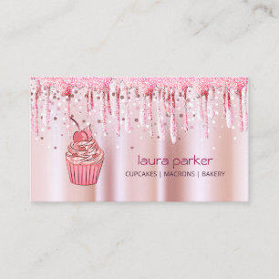 Cupcake Zuhause Bäckerei Konditorei Rose Gold Dri Visitenkarte