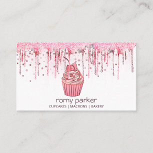 Cupcake Zuhause Bäckerei Konditorei Rose Gold Dri Visitenkarte