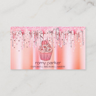 Cupcake Zuhause Bäckerei Konditorei Rose Gold Dri Visitenkarte
