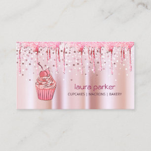 Cupcake Zuhause Bäckerei Konditorei Rose Gold Dri Visitenkarte