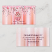 Cupcake Zuhause Bäckerei Konditorei Rose Gold Drif Visitenkarte (Vorne/Hinten)