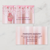 Cupcake Zuhause Bäckerei Konditorei Rose Gold Dril Visitenkarte (Vorne/Hinten)