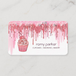 Cupcake Zuhause Bäckerei Konditorei Rose Gold Dril Visitenkarte
