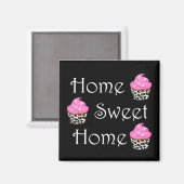 Cupcake "Zuhause Sweet Zuhause" Magnet (Vorderseite/Rückseite)