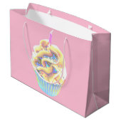 Cupcake zum Feiern Große Geschenktüte (Rückseite Schrägansicht)