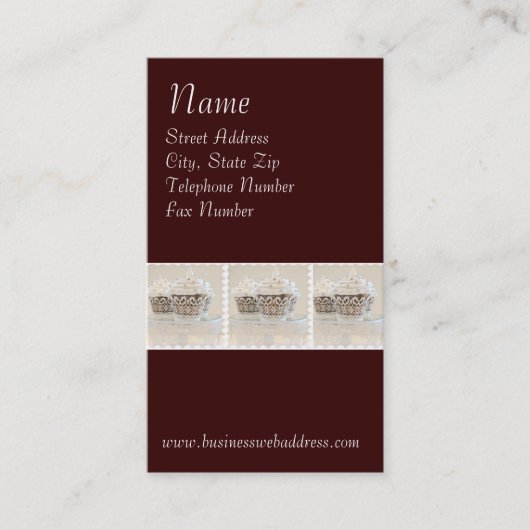 Cupcaked auf dunkles visitenkarte (Vorderseite)