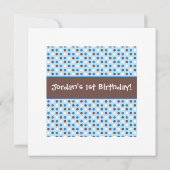 Cupcakes 1. Geburtstag Party mit Punkten Einladung (Rückseite)