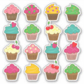 Cupcakes 2 Aufkleber (Vorderseite)