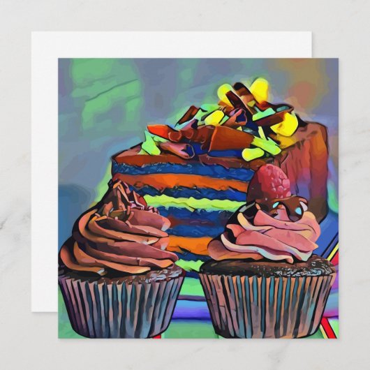 Cupcakes and cake Still life Abstract Art (Vorne/Hinten)