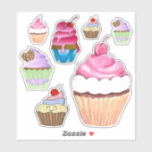 Cupcakes Aufkleber (Blatt)