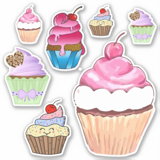 Cupcakes Aufkleber (Vorderseite)